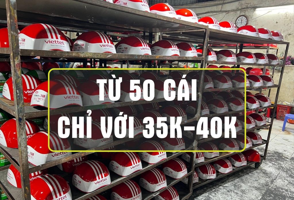 xưởng sản xuất nón bảo hiểm in logo uy tín tại Việt Nam